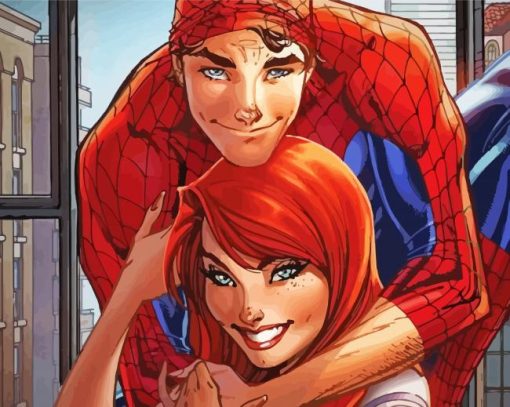 Mary Jane And Spider Man paint by number