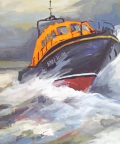 Abstract Rnli Lifeboat paint by numbers