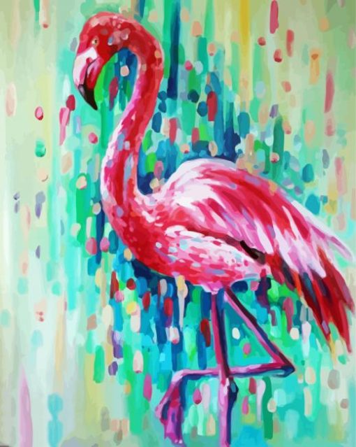 Pink Abstract Flamingo paint by numbers