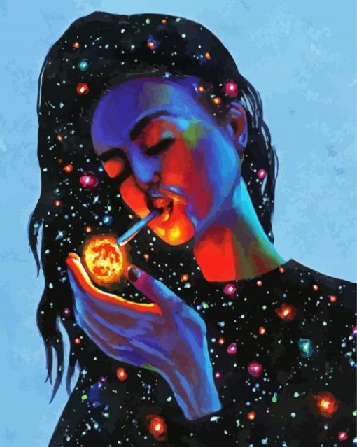 Universe Girl Smoking paint by numbers