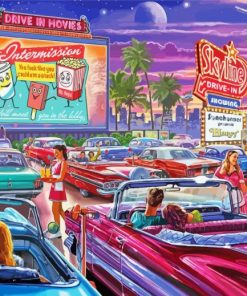 Vintage Drive In Movie paint by numbers