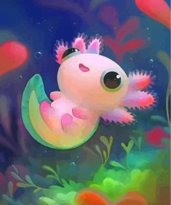 Axolotl Amphibian Art paint by numbers