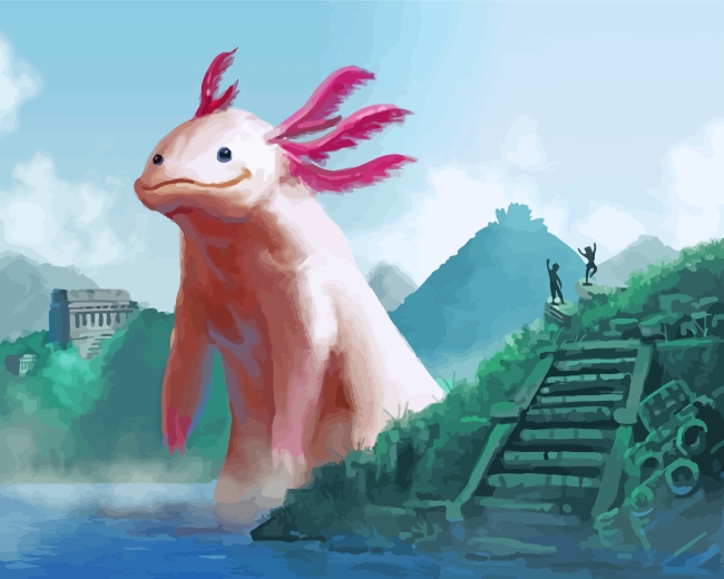 Giant Axolot paint by numbers
