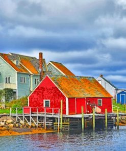 Peggys Cove Houses paint by numbers