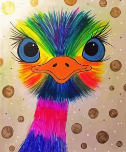 Colorful Emu Bird paint by numbers