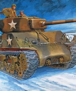 Aesthetic Sherman Tank paint by numbers