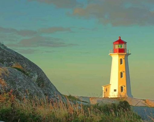 Peggys cove Lighthouse paint by numbers