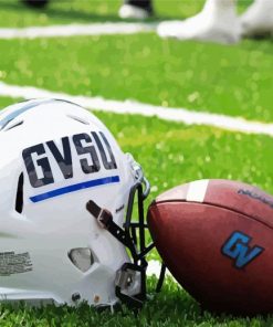 White GVSU Helmet paint by numbers