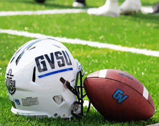 White GVSU Helmet paint by numbers