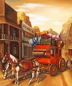 Stagecoach And Horses paint by numbers