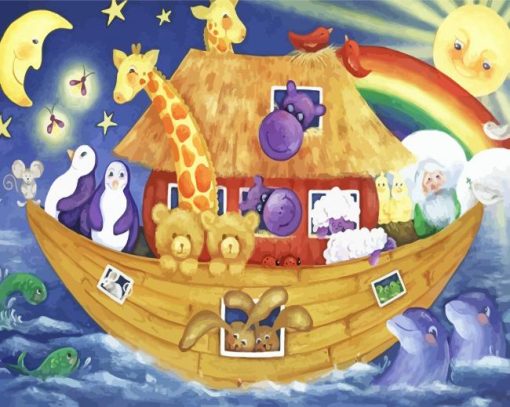 Noahs Ark Children paint by numbers