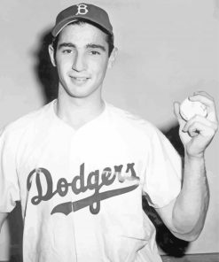 Monochrome Sandy Koufax paint by numbers