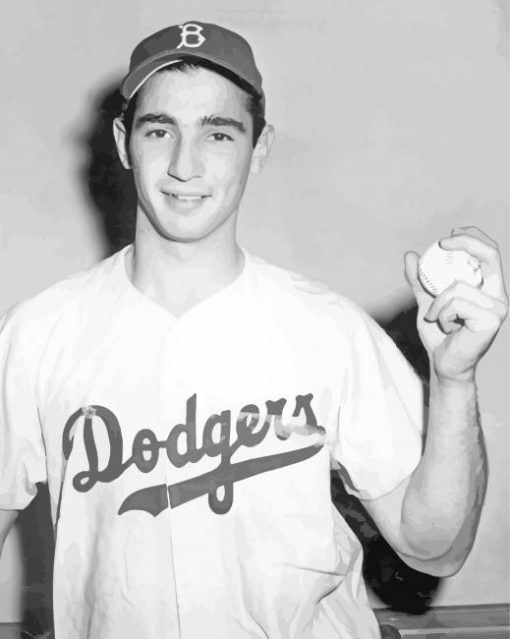 Monochrome Sandy Koufax paint by numbers