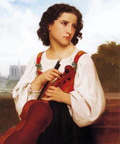 Musician Girl By William Adolphe paint by numbers