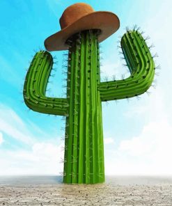 Aesthetic Cactus Cowboy paint by numbers