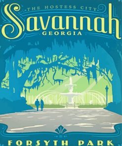 Aesthetic Savannah GA Poster paint by numbers