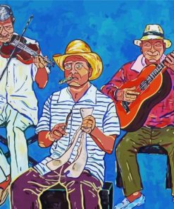 Cuban musicians paint by numbers