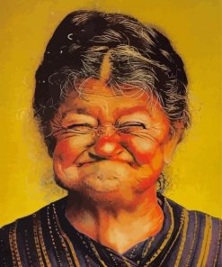 Laughing Old Lady paint by numbers