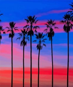 LA Sunset Silhouette paint by numbers