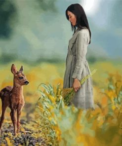 Girl And Deer paint by numbers