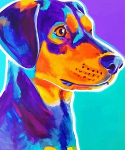 Colorful Black And Tan Coonhound paint by numbers