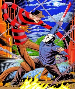 Freddy And Jason Voorhees Paint By Numbers