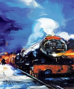 Hogwarts Express Train Art paint by numbers