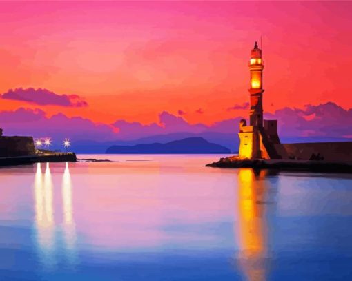 Lighthouse Of Chania Crete paint by numbers