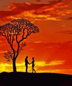 Couple Silhouette paint by numbers