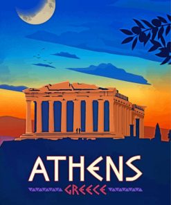 Athens Greece Poster Paint By Numbers