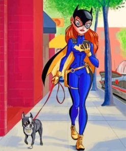 Batgirl Boston Terrier paint by numbers