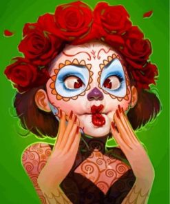 Catrina Sugar Skull paint by numbers