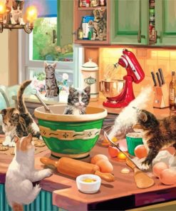 Cats In The Kitchen paint by numbers