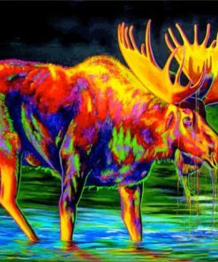 Colored Moose Art Paint By numbers