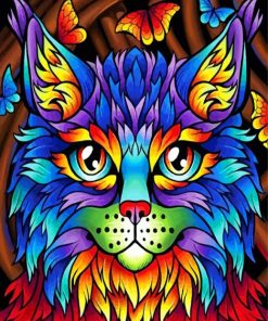 Colorful Cat paint by numbers