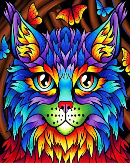 Colorful Cat paint by numbers