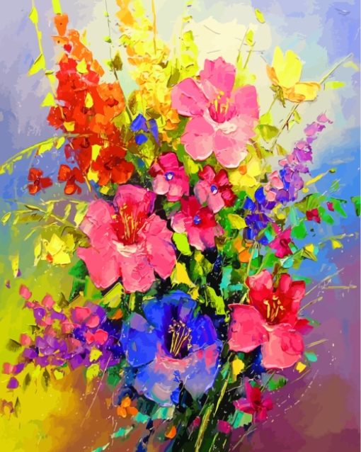 Colorful Flowers Bouquet Paint By Numbers