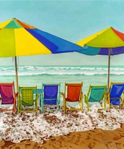 Colorful Sun Loungers paint by numbers