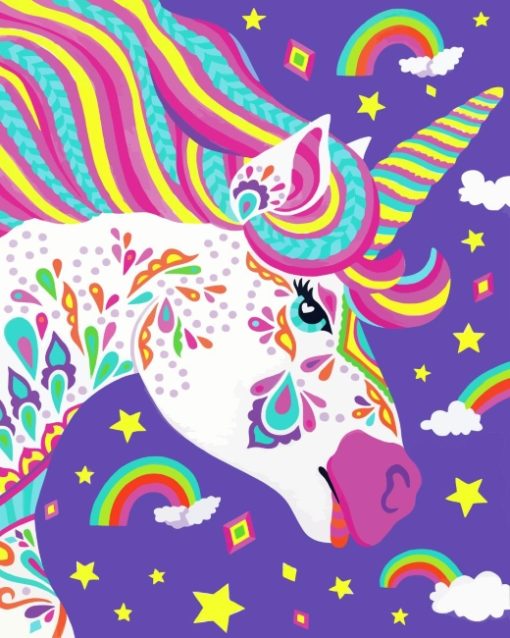 Colorful Unicorn paint by numbers