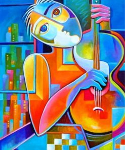 Cubism Guitarist paint by numbers