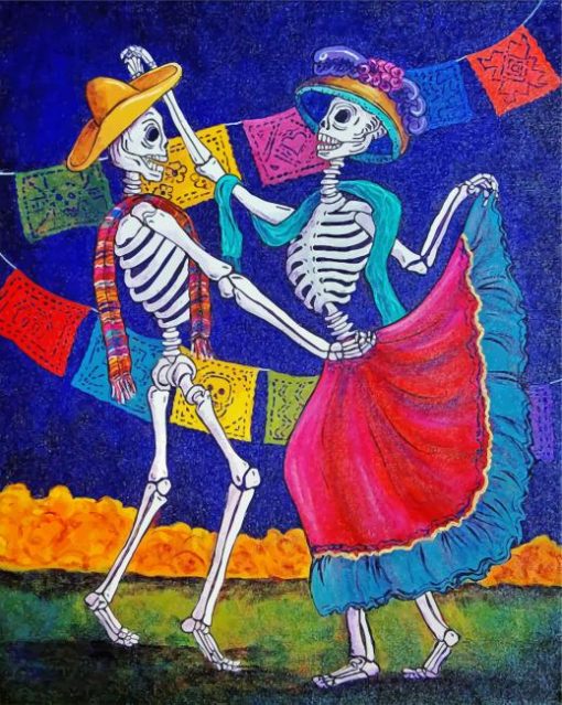 Dancing Skulls paint by numbers