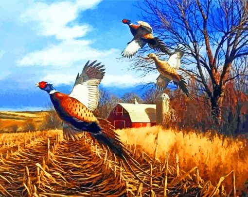 Flying Pheasant painting by numbers