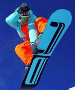 Flying Snowboard paint by numbers