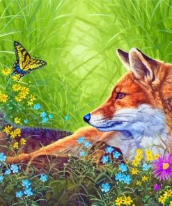 Fox And Butterfly Paint By Numbers