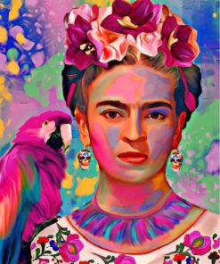 Frida Kahlo And Parrot paint by numbers