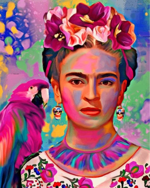 Frida Kahlo And Parrot paint by numbers