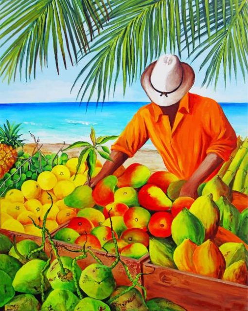 Fruits Seller Paint By Numbers