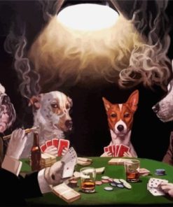 Gambling Dogs Playing paint by numbers