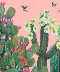 Garden Cactus And Roses paint by numbers