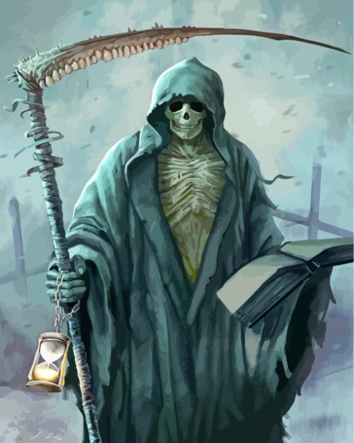 Grim Reaper With Hourglass paint by numbers